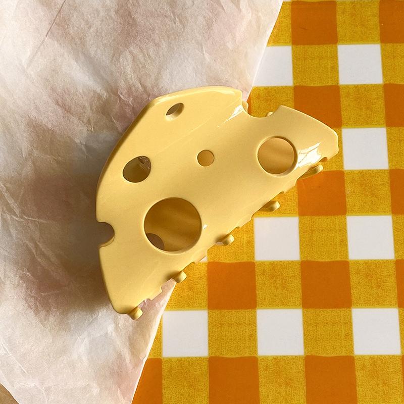Fashion Cute Fun Creative Design Cream Cake Yellow Cheese Hair Clip Ponytail Claw Clip Women Girls Hair Accessories Gifts