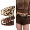 Women's Belt Leopard Print Leather Belt, Fashionable European and American All-match Jeans Coat Belt