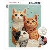 DIY Framed Pearl Painting Kit with Three Cute Cats 5D Sparkling Bead Art Canvas Ready To Display Home Decor Creative Gift Idea
