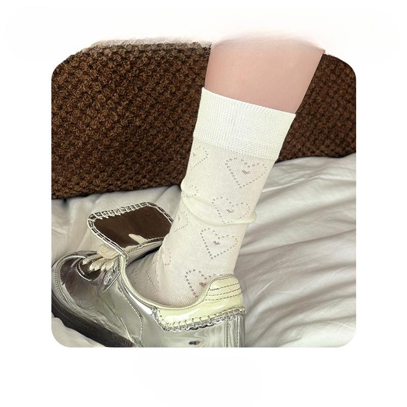 Hollowed-out Mesh Women's Summer Thin College-style Breathable, Deodorizing, Sweat-absorbing and Antibacterial Mid-calf Long Socks
