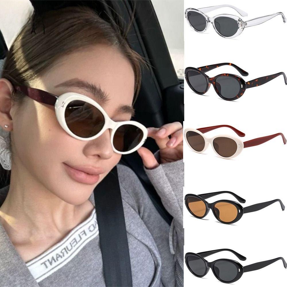 New Elliptic Frame Women Sunglasses Uv Protection Uv400 Black Shades Anti-Reflective Retro Sunglasses Cycling