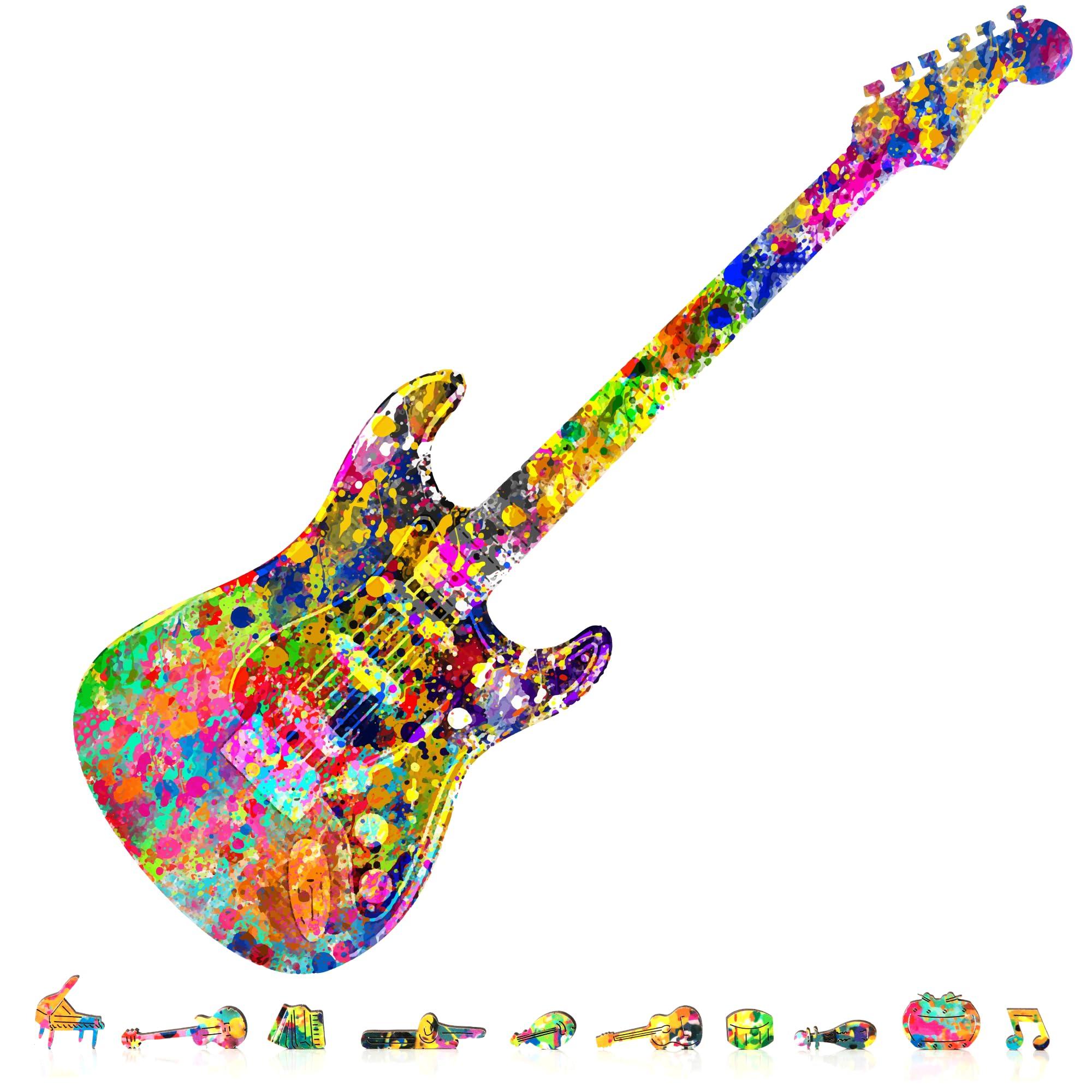 

ZenChalet - Splatter Guitar 200 Piece Puzzle for Adults - Premium Jigsaw Wooden Puzzle. Surprise your friends and family with a music-themed gift.