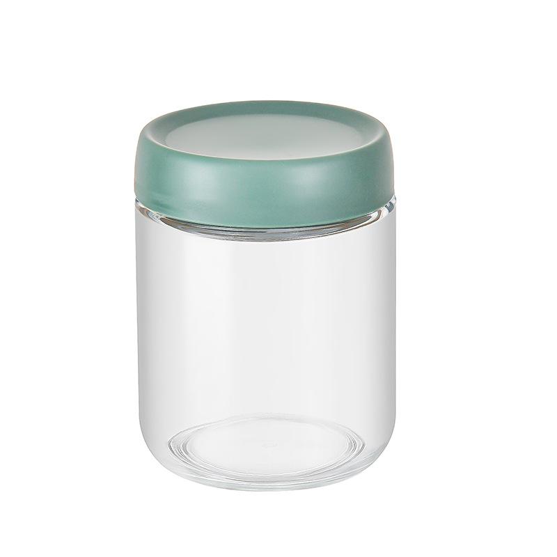 4 st Kaffe Bönor Havregryn Behållare Hushåll Fuktsäker Luftutsugning Lufttät Behållare Transparent Glas Matförvaringsburkar