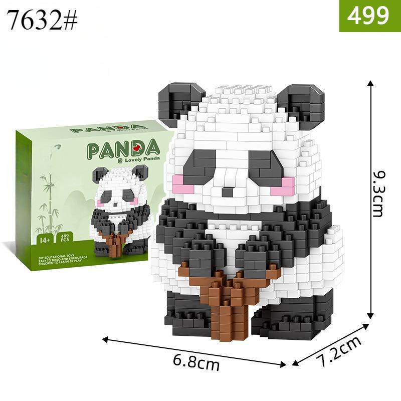 Cute Animal Panda Series Building Block Figure Cute Micro Model DIY Diamond Bricks Birthday Toys for Children Boys Girls Gifts
