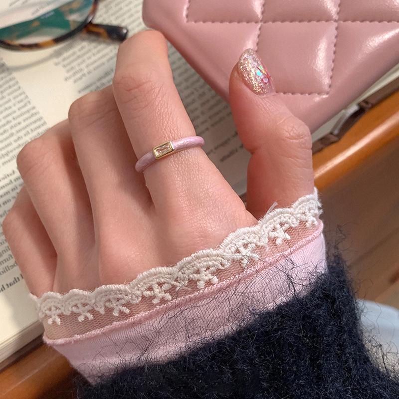 Zircon Drip Oil Open Ring: Elegant, Versatile, and Fashionable for Women