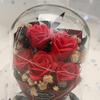 Valentine’s Day Gift: Preserved Rose Night Light Ornament with Artificial Soap Flower, Glass-Covered Souvenir.