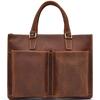 Luufan Genuine Leather Business Bag, Men's Tote Bag, Retro Cowhide Leather, 2-Way Briefcase, 14-inch Laptop Storage, Leather Shoulder Bag
