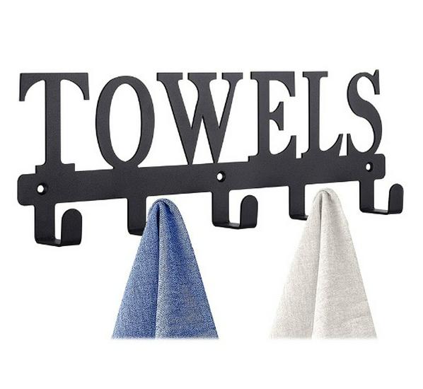 No-Drill Wrought Iron Towel & Hat Hook for Door Storage