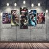 Canvas Painting Wall Art Print 5 Pieces Anime Characters Sexy Woman Poster Picture Modular for Living Room Home Decoration Frame