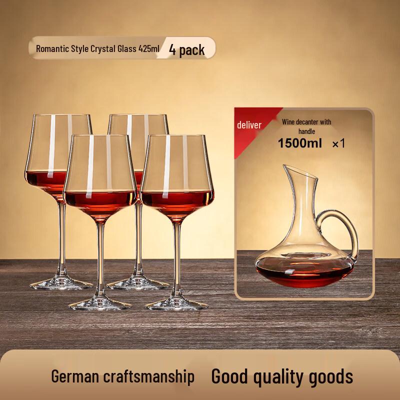 ZISIZ Light Luxury Crystal Handmade Red Wine Glass Set