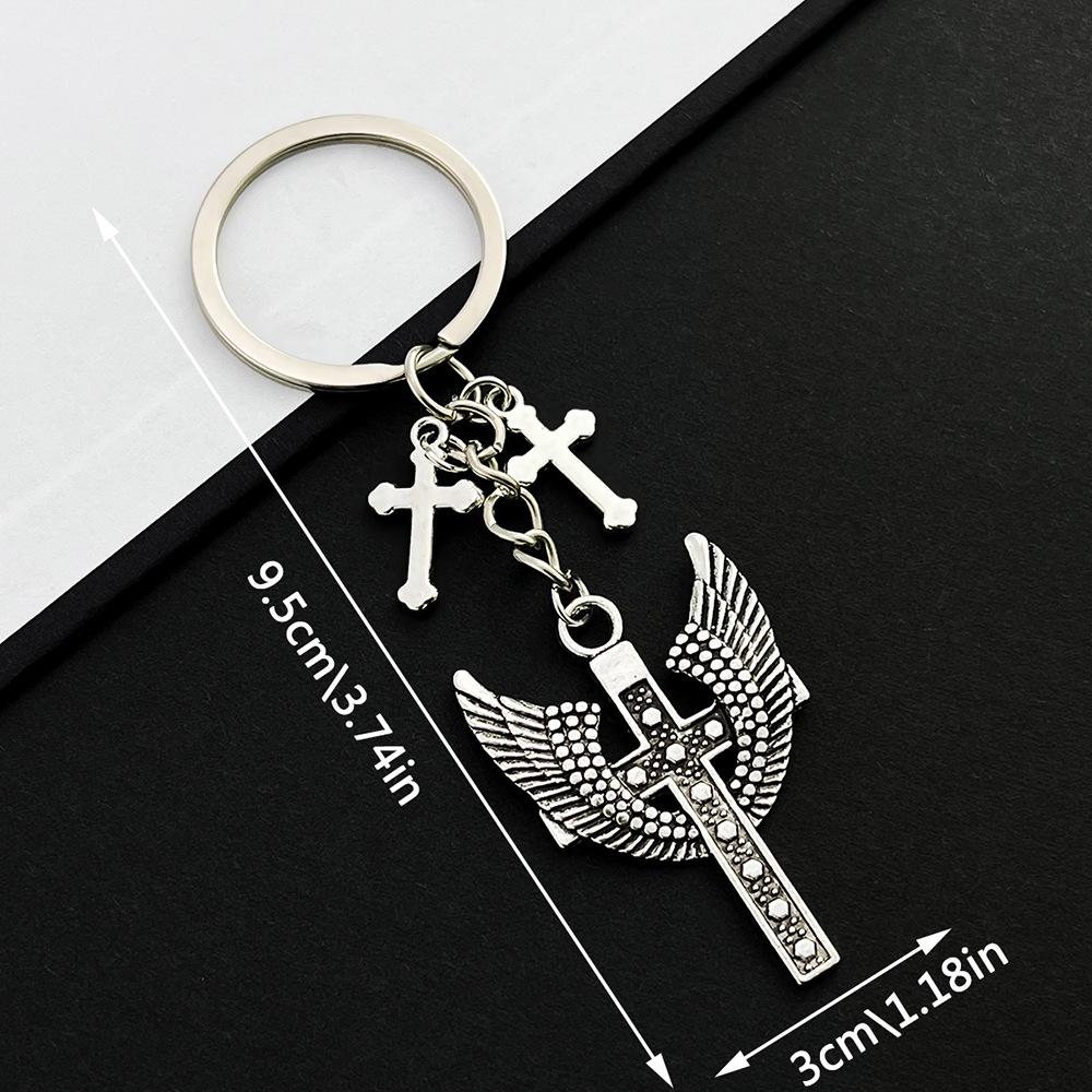 

Creative Alloy Silver Wings Cross Keychain Pendant - DIY Ornaments & Gift