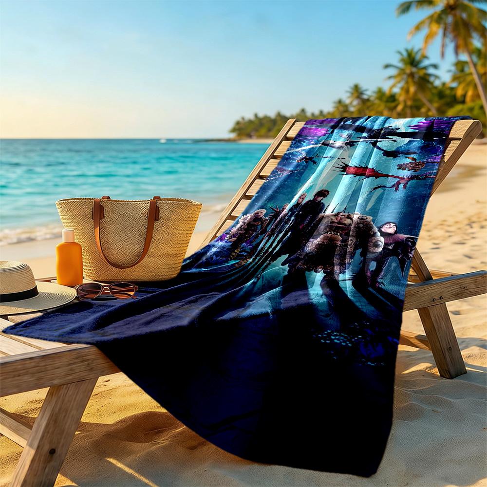 How Train Dragon5 Beach Towel High Absorbency & Quick-Dry Comfortable Lightweight Suitable for Swimming, Gym, Camping, Yoga Vacation