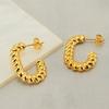 Stainless Steel Hollow Screw Thread Hoop Earrings For Women Simple Temperament Earrings Jewelry Wholesale