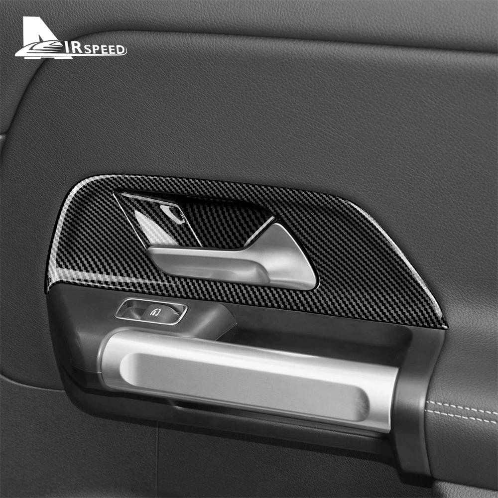 Carbon Fiber Style Interior Door Handle Bowl Trim Cover for Mercedes Benz B Class W247 H247 X247 EQA EQB 2019-2025