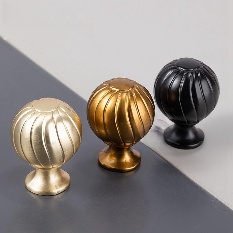 1/2Pcs Simple Kitchen Cabinet Bed Wardrobe Drawer Handle  Light Luxury Zinc Alloy Single Hole Round Ball Cabinet Door Handle