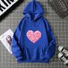 Heart Shape Print Graphic Hoodies Cute Clothing Fashion Loose Pullover Sweatshirt Casual Girl Hoody Tops