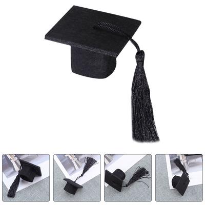Lot de 12 mini chapeaux de docteur, casquettes de remise de diplôme pour décoration de fête, bouchons amusants en tissu non tissé