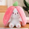 Creative Strawberry Rabbit Doll Transformed Into Little Rabbit Plush Toy Doll Carrot Birthday Gift Valentine's Day Pillow