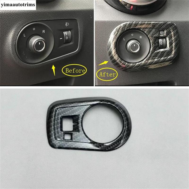 Front Head Lights Lamps Switch Button Control Panel Cover Trim Matte / Carbon Fiber Accessories Interior For MG ZS 2018 -