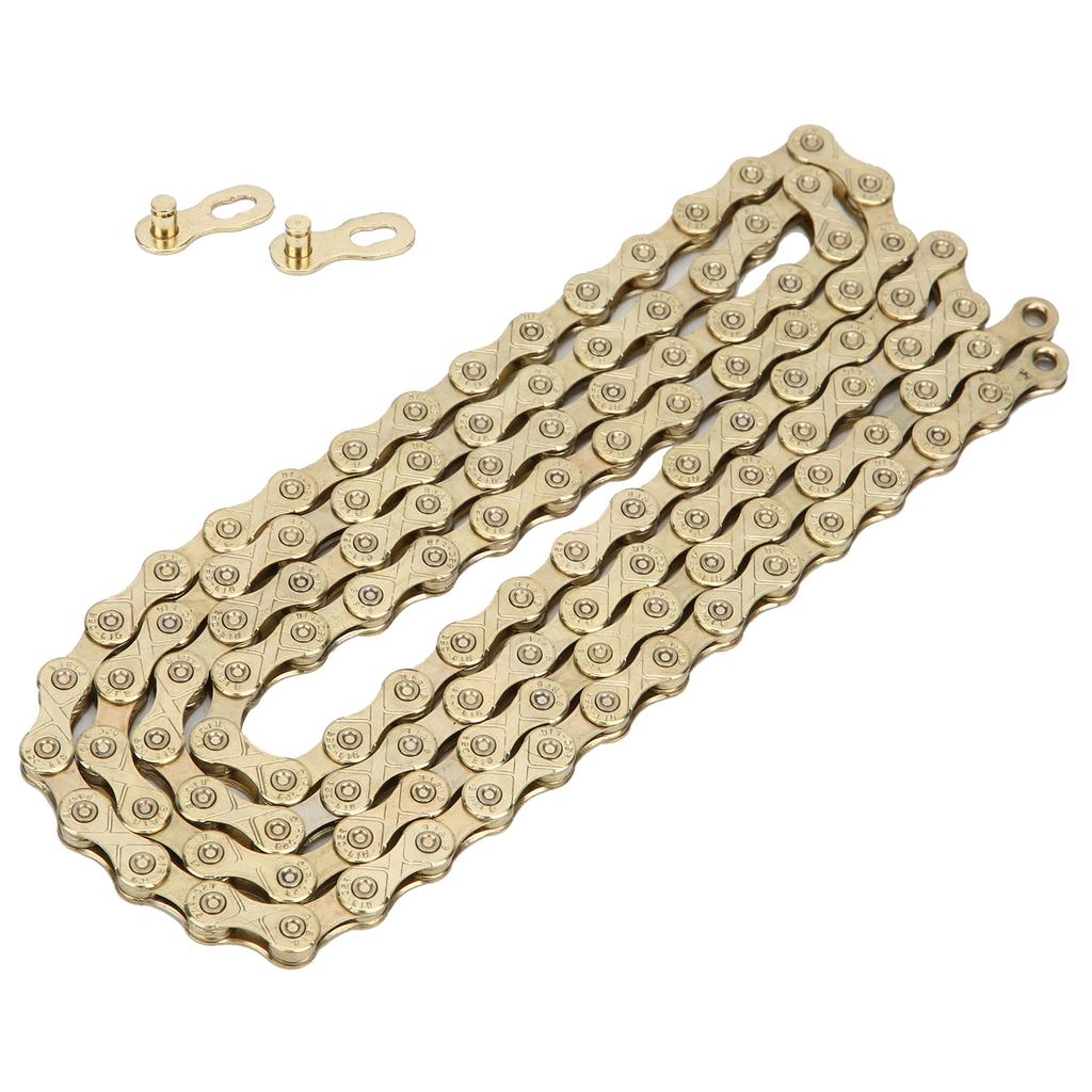 F10 Mountain Road Folding Bike Chain Steel 10 Speed Adjustable Cycle Bicycle AccessoriesGold