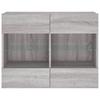 Wall Mounted TV Cabinet with LED Lights Grey Sonoma 78.5 X 30 X 60.5 Cm