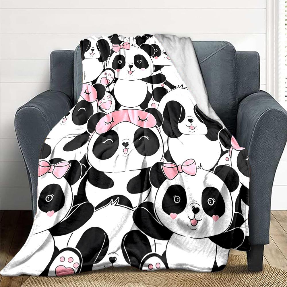1pc Panda, Cute Blanket Warm, Cozy, And Soft, Suitable for Sofas, Beds, Cars, And Office Use.Perfect for Camping And Travel, Making It a Great Gift fo