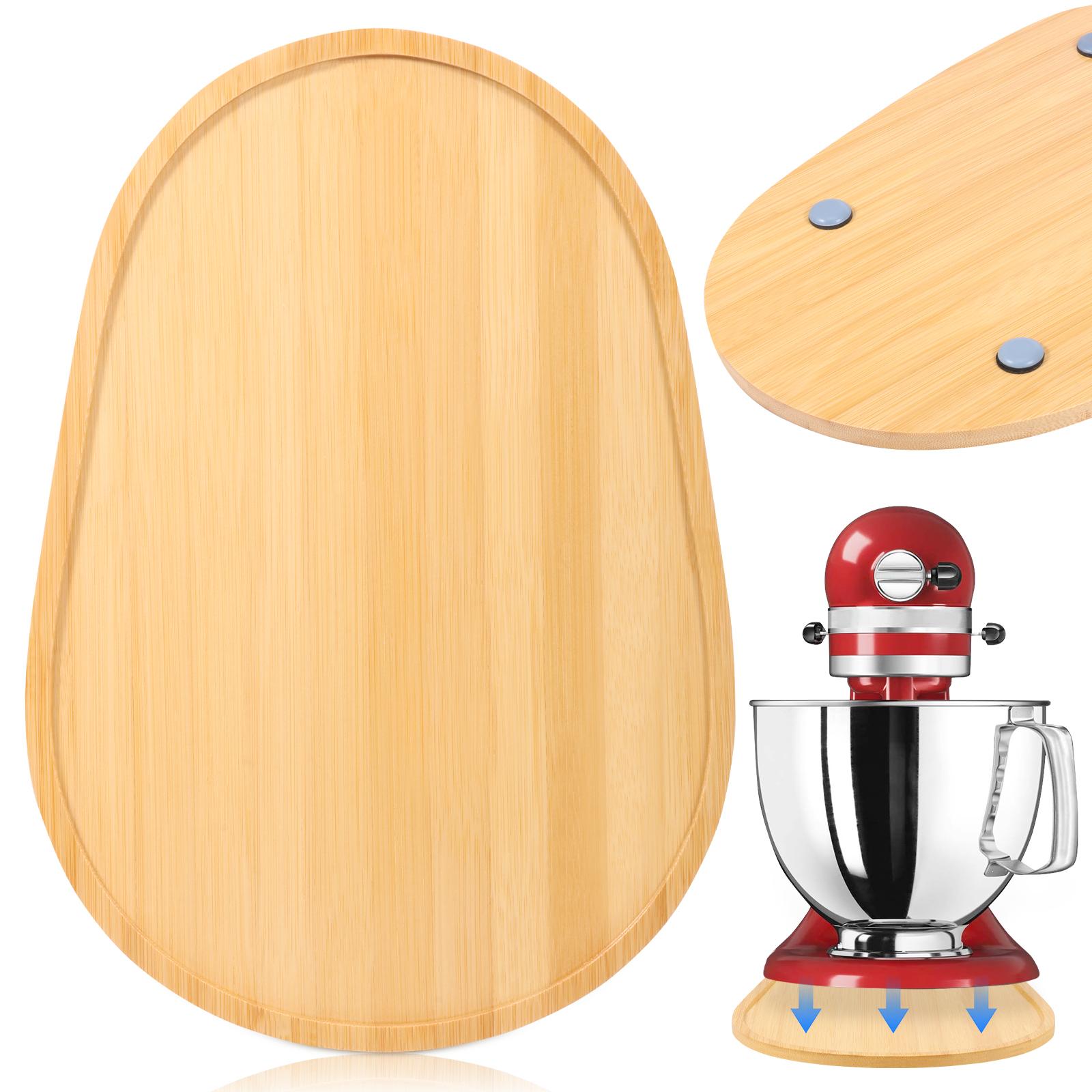 

Bamboo Mixer Slider Mat Stand Mixer Sliding Board Easy to Move Mixer Counter-top Storage Tray for 4.5-5 Qt / 5-7 QT Stand Mixers
