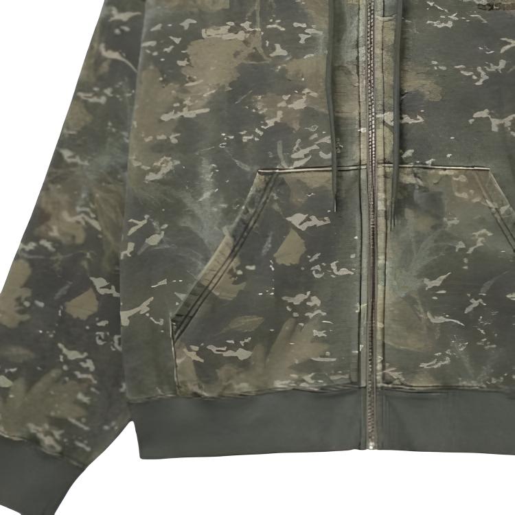 Carhartt WIP Hooded Benton Sweat Jacket All Over Print Loose Fit Zip Long Sleeve Jacket Men jackets I035437-38T-GD