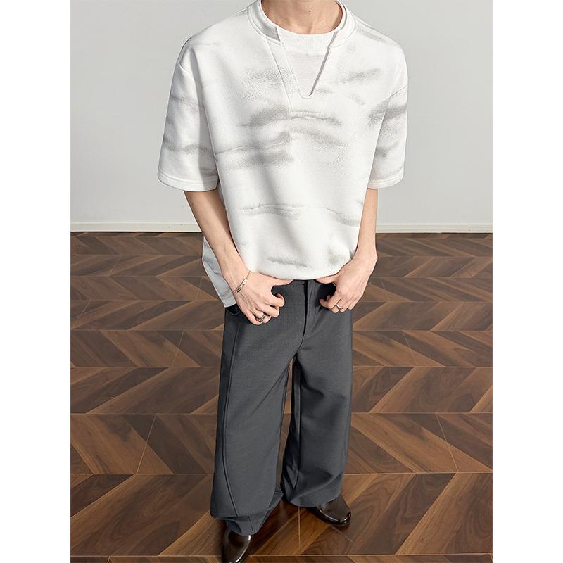 Summer Solid Color Men's Short Sleeved T-shirt Thin Business Men's Casual Sports T-shirt