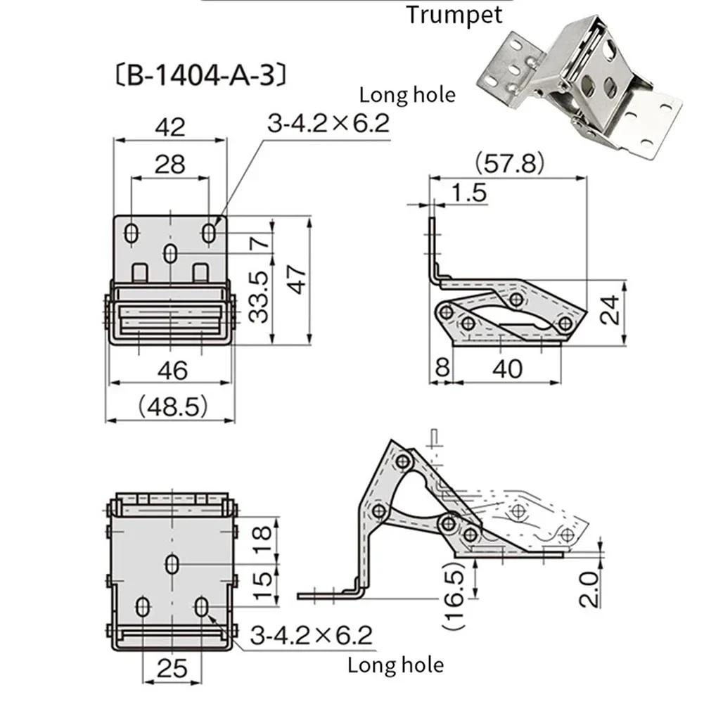 

1 Pair 304 Stainless Steel Curved Folding Hinges B-1404-A-3,B-1404-B-3 For Heavy Duty Cabinets Furniture Hardware Accessories