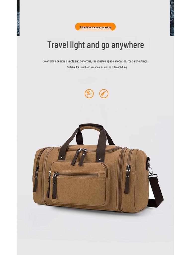 Trendige koreanische Canvas-Duffelbag mit großem Fassungsvermögen - Lässige Reise- und Outdoor-Umhängetasche.