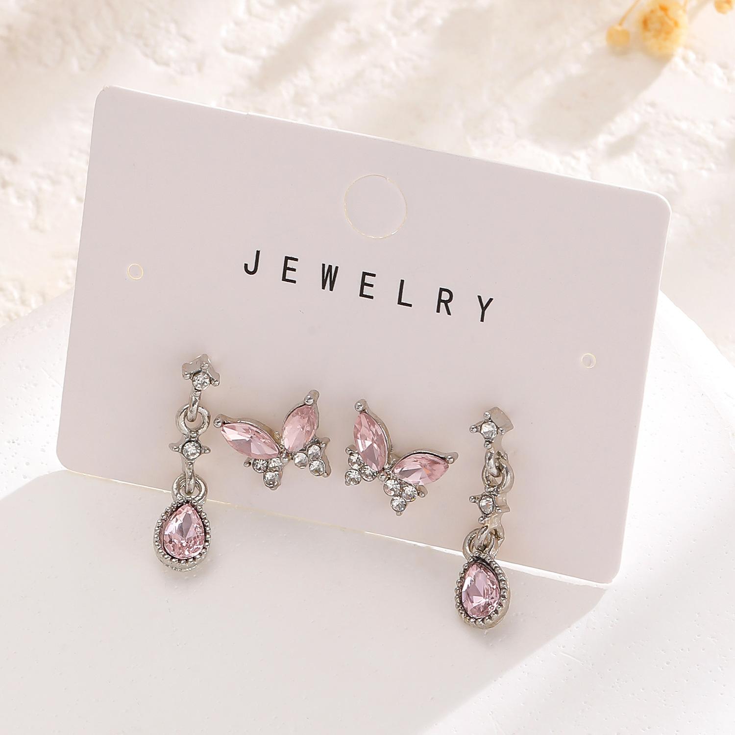 

Butterfly Earrings Aesthetic Vintage Earrings Set Zinc Alloy Earrings Comfortable For Party Special Occasion Gift For Women розовый