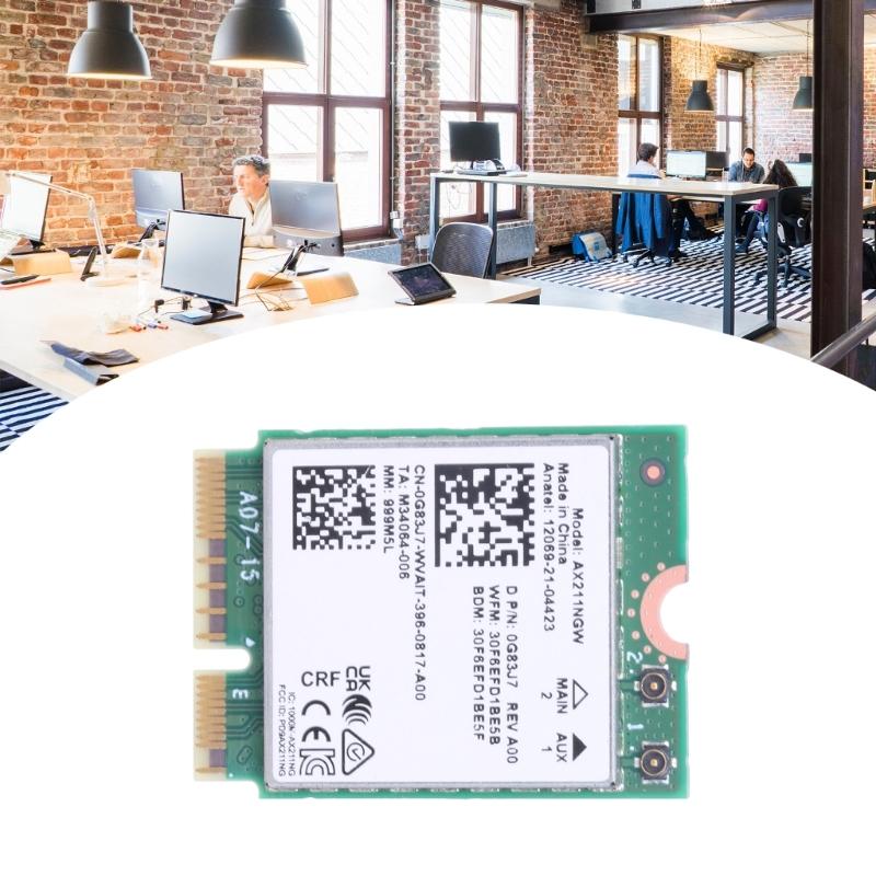 WIFI-Karte Hohe Geschwindigkeit AX211NGW WiFi6E M.2 CNVio2 Drahtloser Adapter Netzwerkkarte 2,4/5/6 GHz Verbessert die Geschwindigkeit