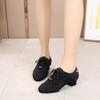 3.5cm Heel Women Soft Sole Latin Dance Shoes Suede Sole Spring Summer Black Breathable Dance Shoes