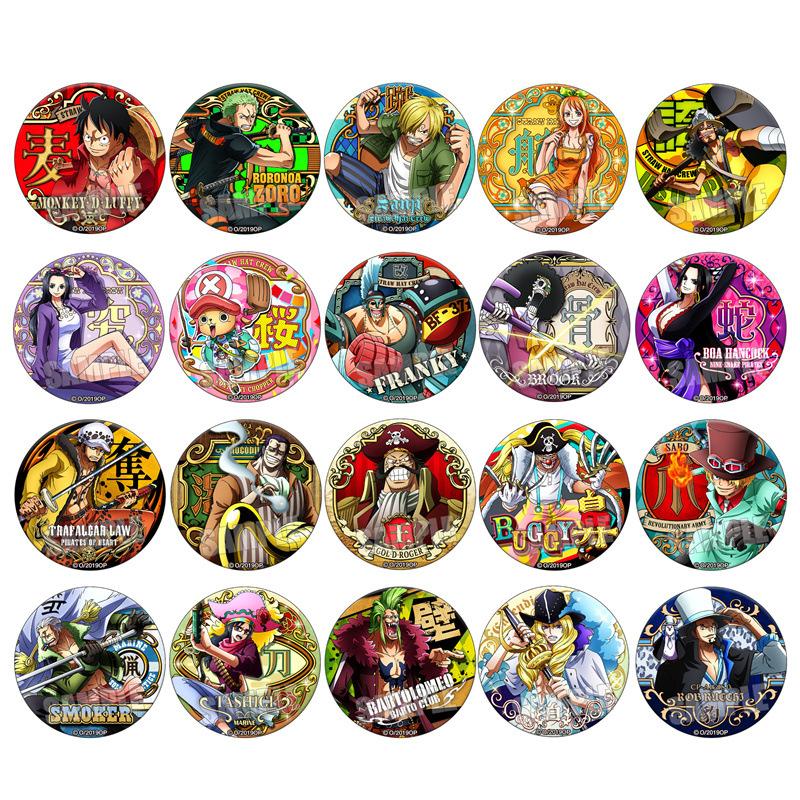 Badge Anime Luffy Trafalgar Law Zoro Sanji Chopper Nami Robin Franky Brook Jinbe Ace Sabo Kaido Big Mom Shanks