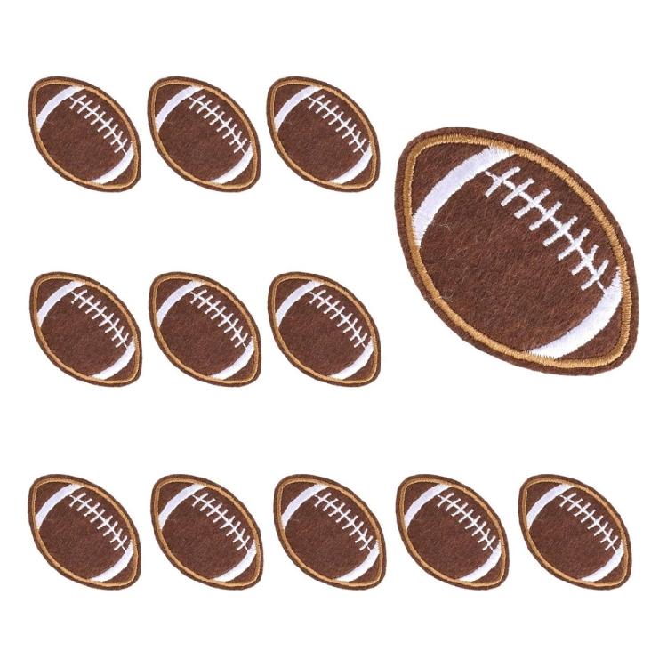 12 Pcs/Set Embroidered Patches Sew On Appliques Football Iron on Patches for Clothes Hat Jeans