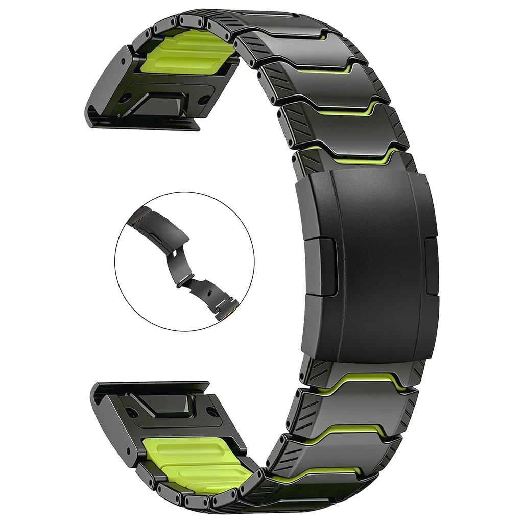 Cinturino QuickFit in Titanio + Silicone da 22/26 mm per Garmin Fenix 8 47/51 mm E 7 7X Pro 6 6X Cinturini per Tactix 8 Enduro 3 Braccialetto