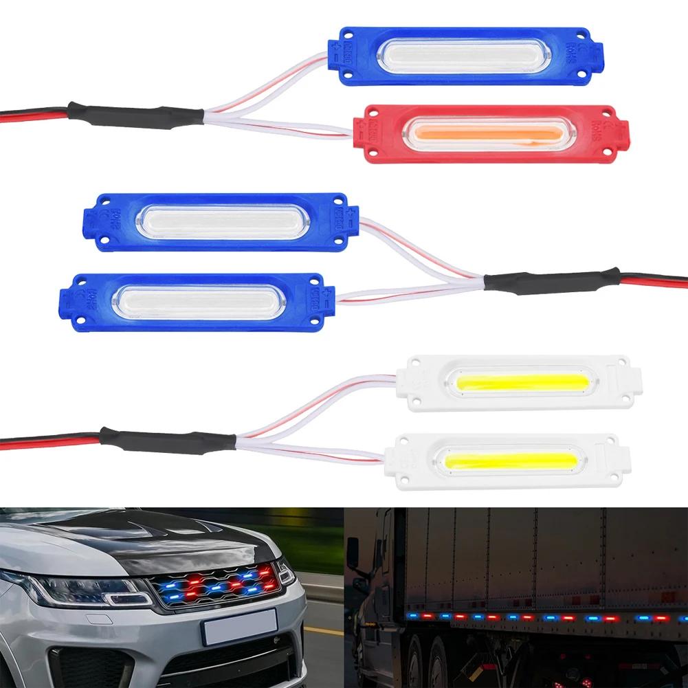 Universal 2Pcs LED Warning Light Modification Module Waterproof Injection Molded Design Strobe Module for Car Motorcycle Light