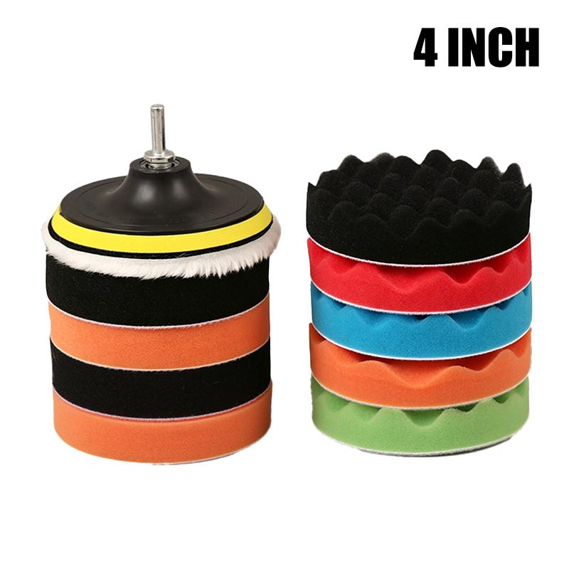 6/8/11/12Pcs Car Buffing Polishing Pad Kit With Various Grit Sponge Pads And Drill Adapter Perfect For Car Detailing Waxing