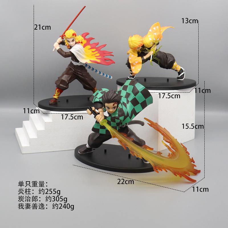 Figurka Anime Kimetsu no Yaiba Tanjirou Agatsuma Zenitsu Kyoujurou Model Anime Figurka Akcji PVC Kolekcja Zabawka dla Dzieci Prezent