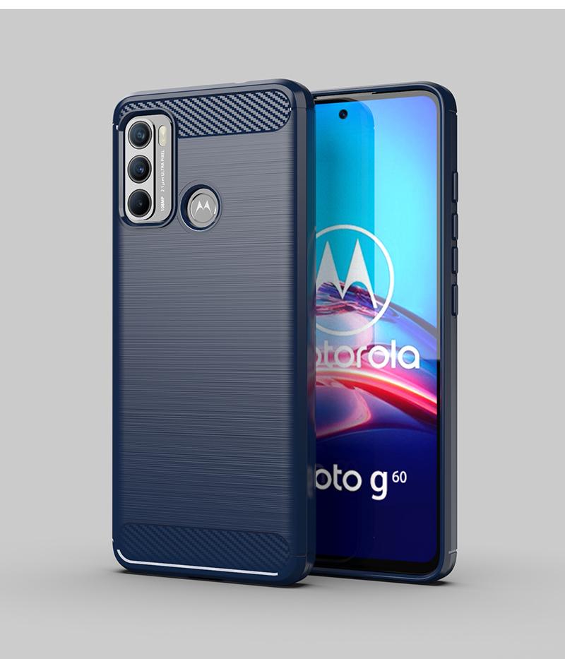 Per Motorola Moto G60 Custodia in Silicone Fibra di Carbonio Cover Per Moto G60 G32 G72 G14 G54 G84 E13 E22i E32S Custodia Per Motorola G60 Custodia