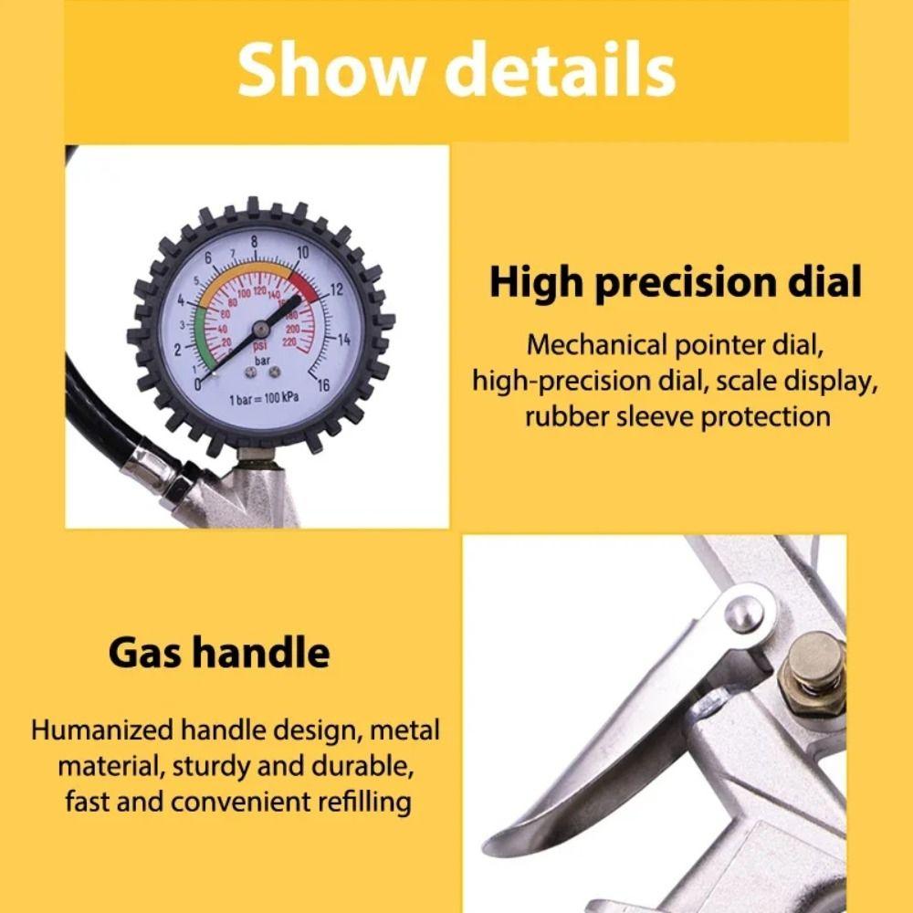 Meter Display Tire Air Pressure Inflator 220PSI Inflator Pump Tools  SUV Tire Inflation