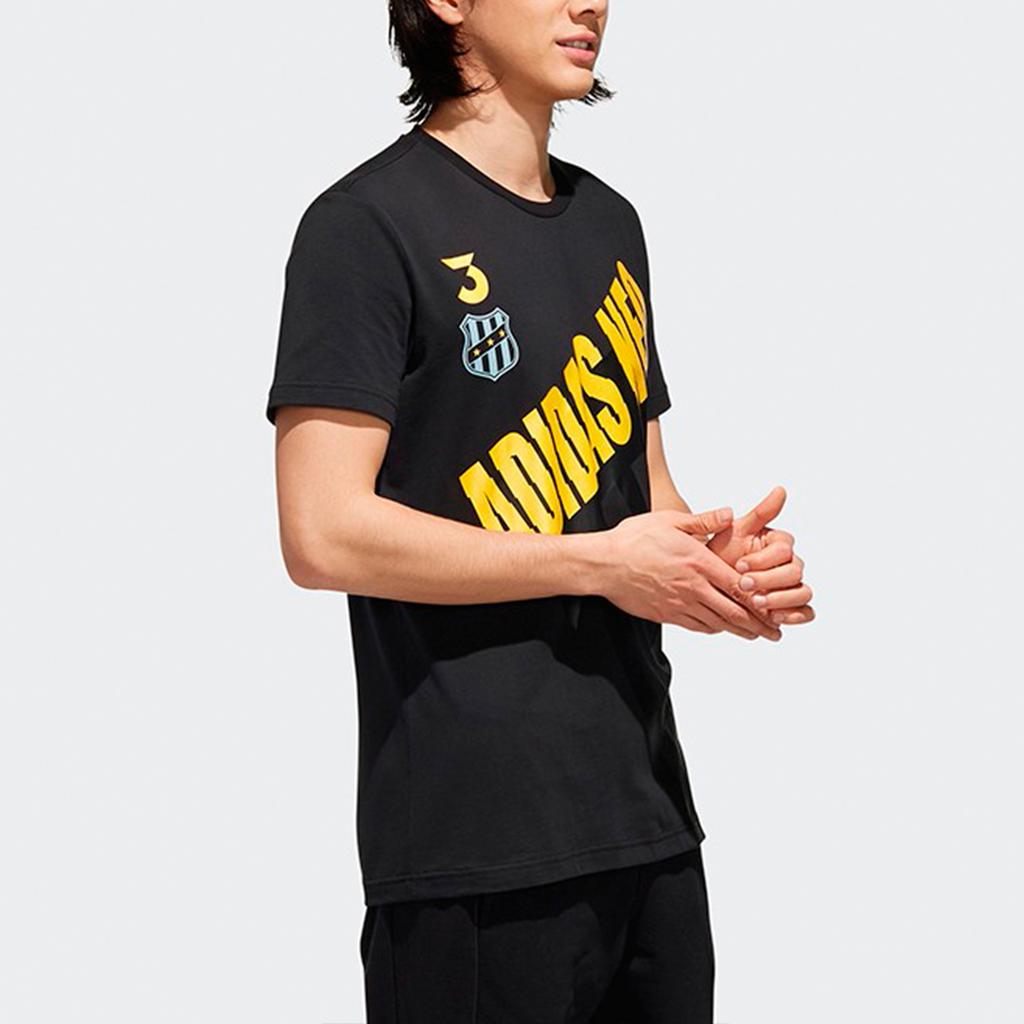 Adidas Neo Stor Logotrykk Strikket Sports T-skjorte Herre Topper Svart EI4513
