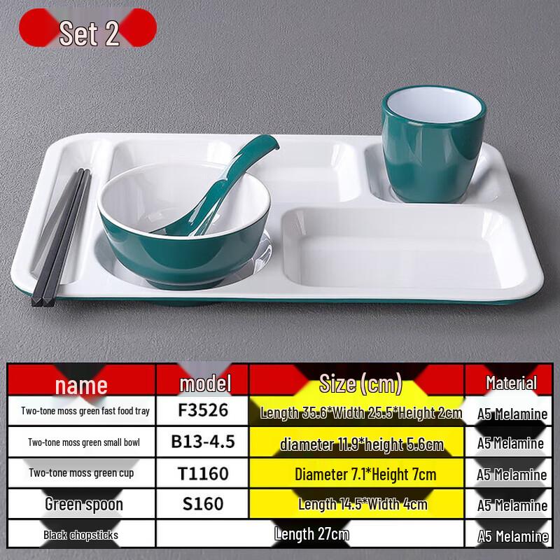 A5 Melamine Divided Cafeteria Plate