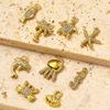 3pcs/Lot Stainless Steel Rhinestone Shell Starfish Crab Pendant Seahorse Dolphin Turtle DIY Charms Necklace Making Women Jewelry