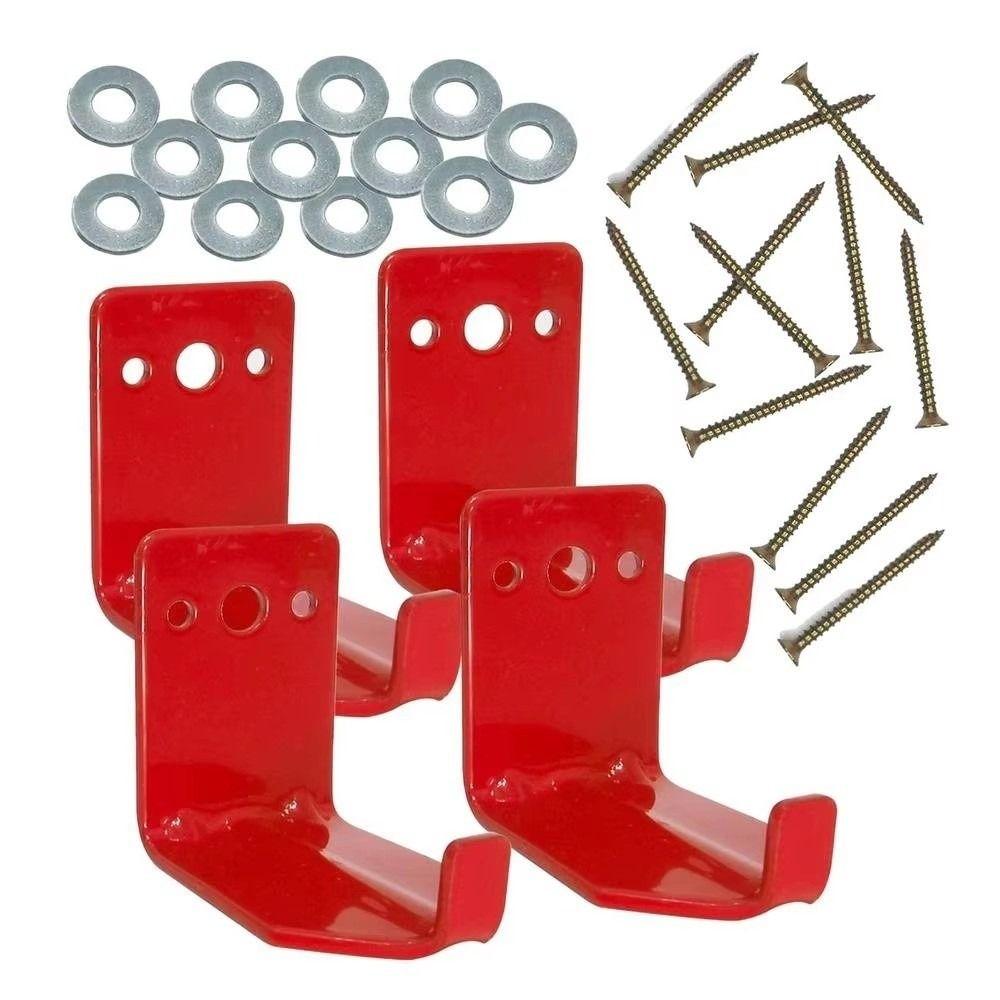 4 Set Heavy Duty Bracket Space-Saving Metal Construction Hanger with Screws Fork Slot 2.5CM Tool Storage Hook Cabinet