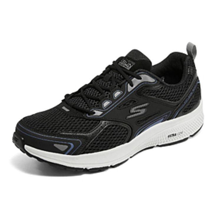 Skechers Go Run Consistent Comfortable Athletic Mesh Synthetic Leather Shock Absorbing Durable Low Top Running Shoes Men sneakers 220036-BKBL