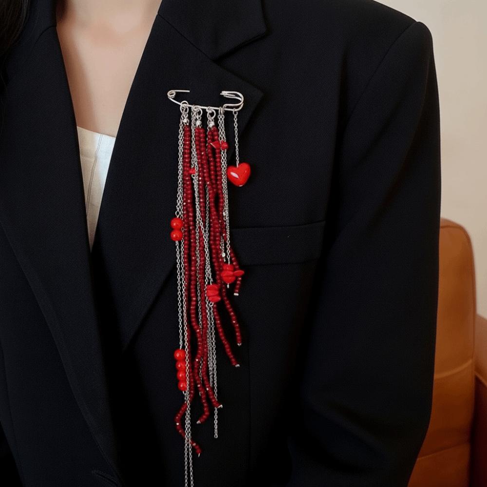 Spille a Catena con Nappa a Forma di Cuore Rosso Fermagli a Forma di Fermacarte Ornamenti a Nappa Teatro