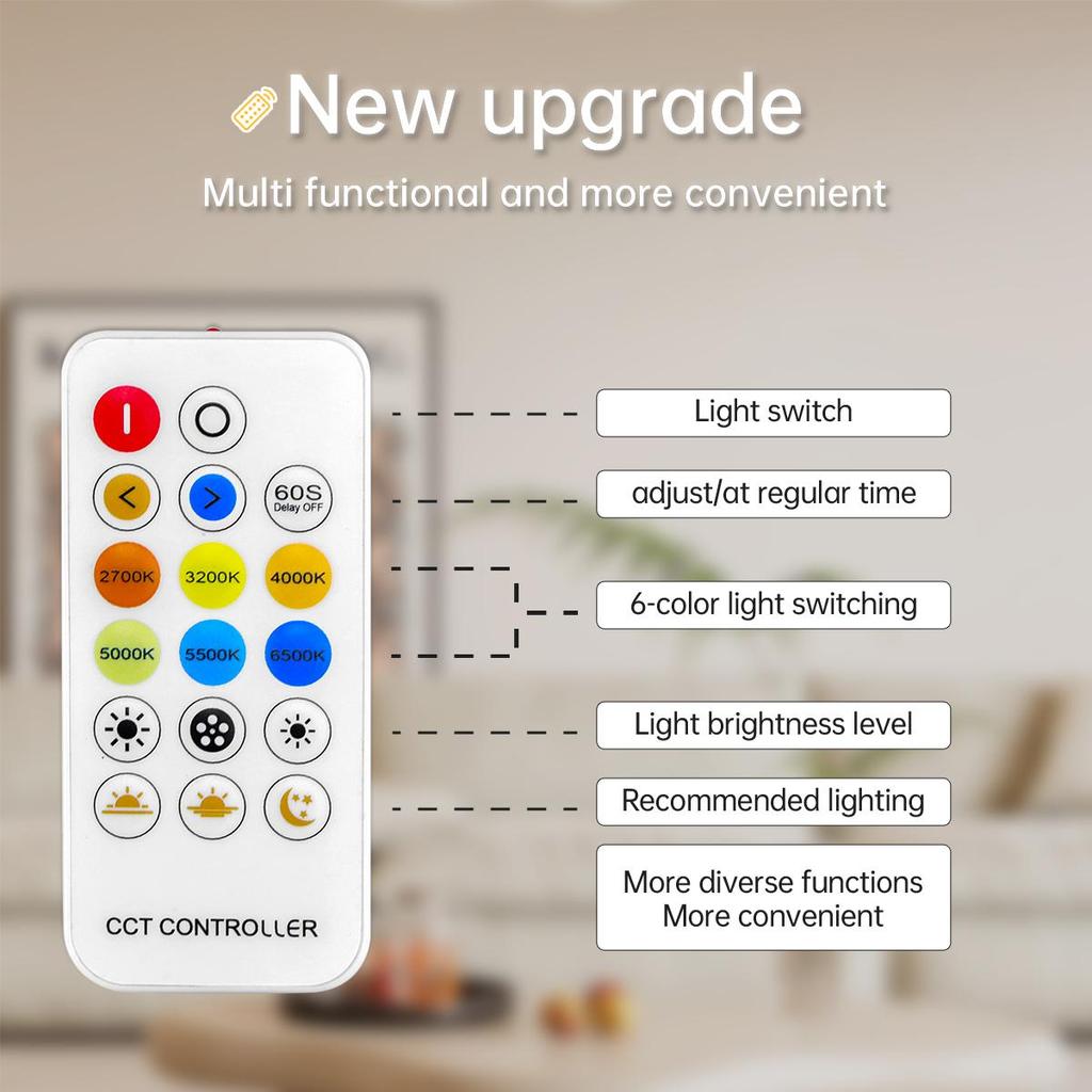 Doppelfarben 2700K bis 6500K Wechselbare CCT COB LED-Streifenleuchte 24V Kabellose Fernbedienung Dimmbares FOB LED-Band für Raumdekoration