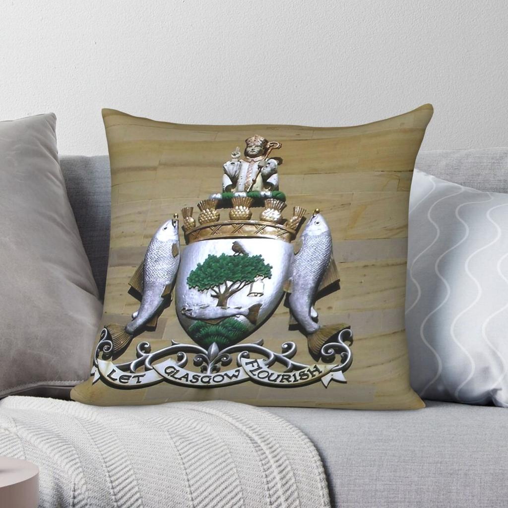 Let Glasgow Flourish Square Pillowcase Polyester Linen Velvet Pattern Zip Decorative Pillow Case Sofa Cushion Cover Wholesale